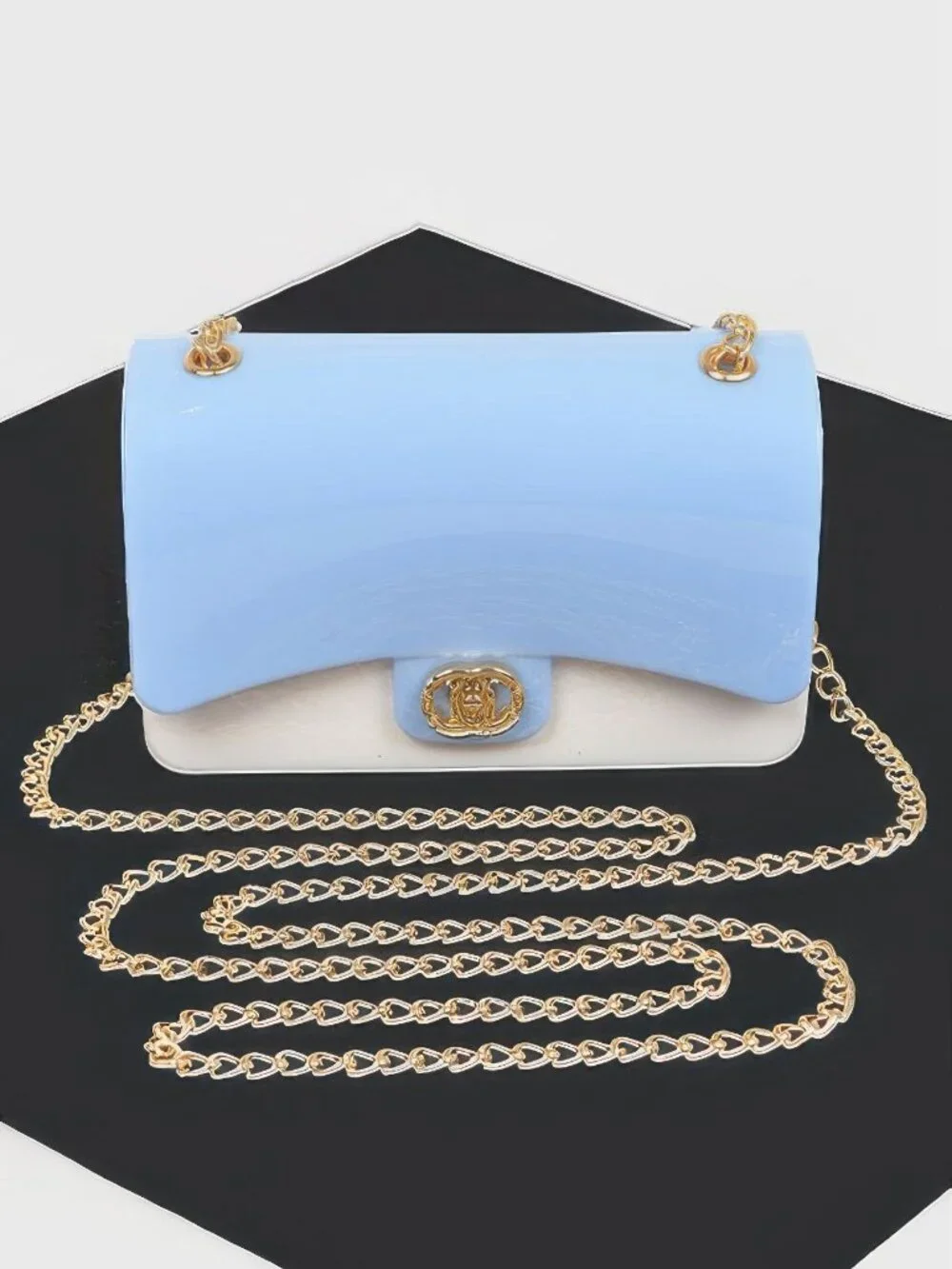 Two Toned Gold Metal Clutch
